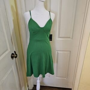 wild fable Emerald Green Spaghetti-Strap Skater Mini Dress